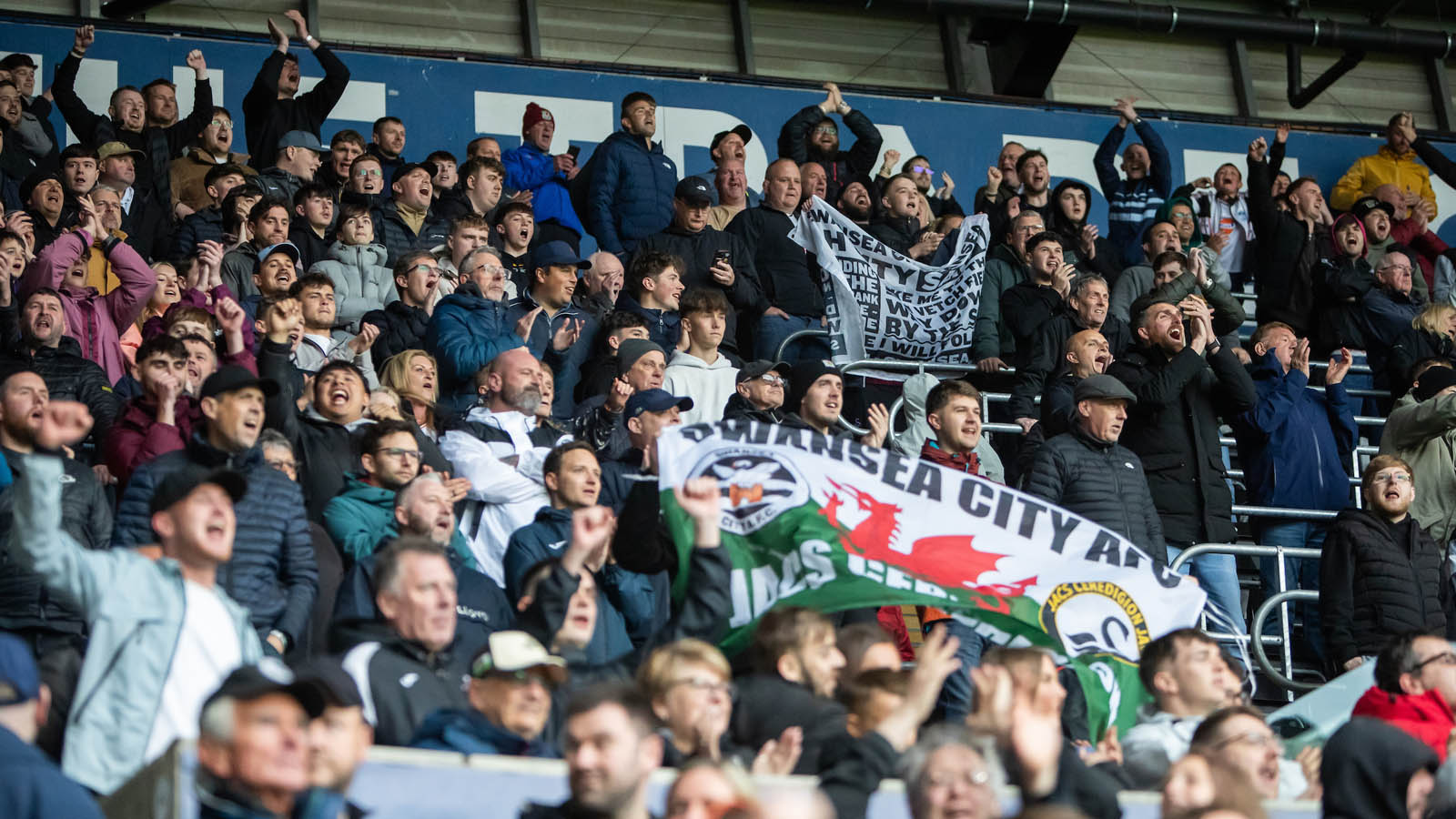 Swansea City Fans celebrating